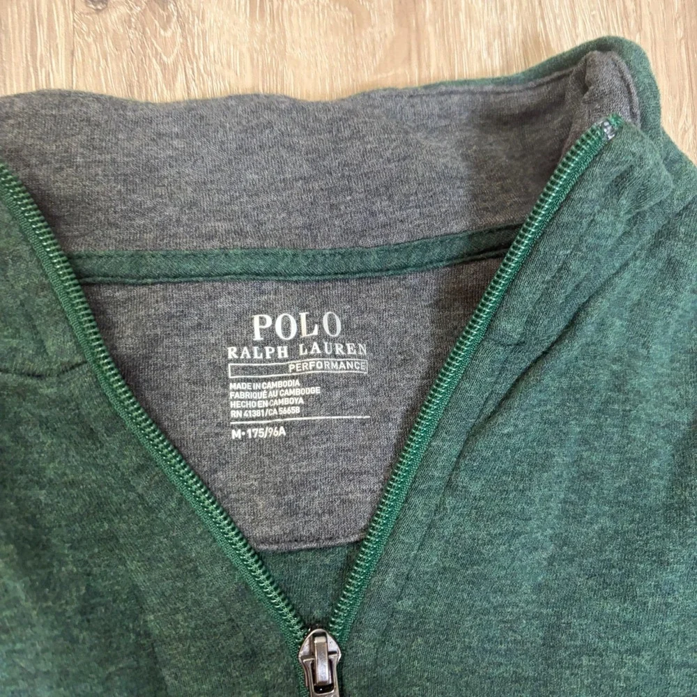Polo Ralph Lauren Performance 1/4 Zip Green Mens Medium Pullover Fleece Sweater